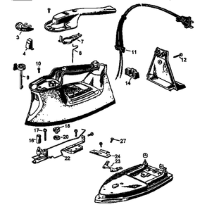 Replacement Parts Diagram and Parts List for FL264WH  Black and Decker Iron